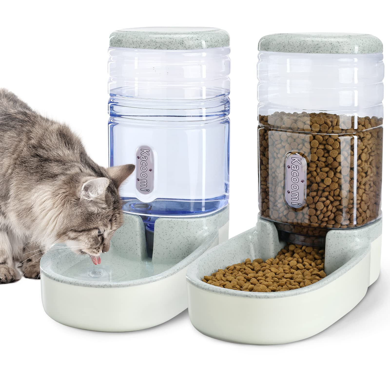 Automatic Dog Cat Feeder and Water Dispenser with Pet Food Bowl lohaso