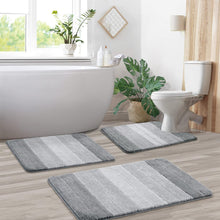 Load image into Gallery viewer, 3 Pcs Ombre Bathroom Rugs Set with U-Shaped Mat
